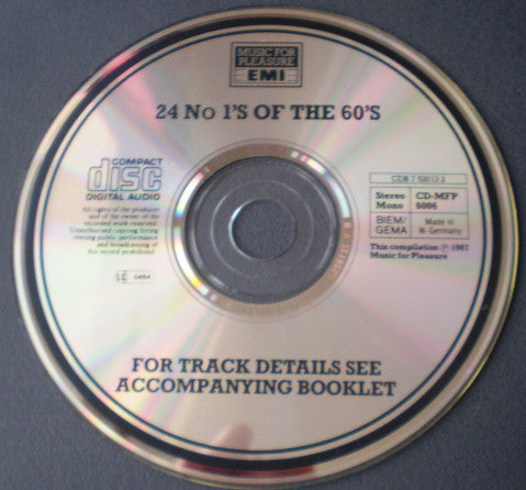 Various : 24 No 1's Of The 60's (CD, Comp, Mono)