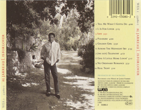 Al Jarreau : L Is For Lover (CD, Album, Pol)
