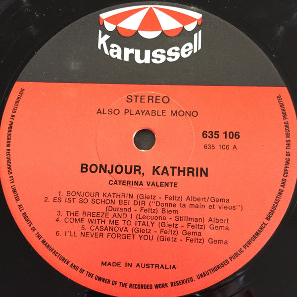 Caterina Valente : Bonjour Kathrin (LP, Comp)