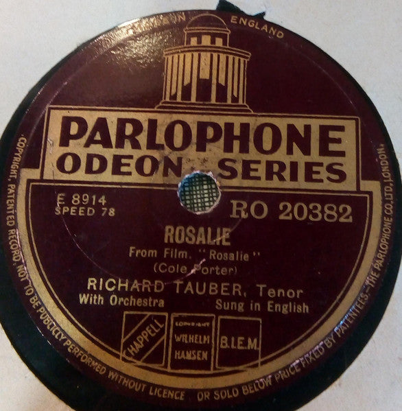 Richard Tauber : Rosalie / In The Still Of The Night (Shellac, 10")