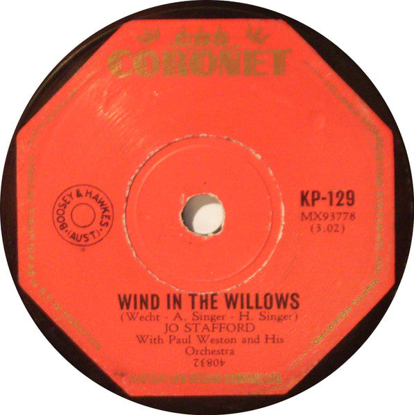 Jo Stafford With Paul Weston (2) And The Norman Luboff Choir* / Jo Stafford With Paul Weston And His Orchestra : King Of Paris / Wind In The Willow (Shellac, 10")