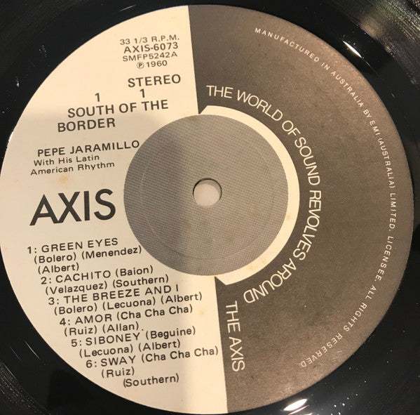 Pepé Jaramillo With His Latin American Rhythm* : South Of The Border (LP, Album)