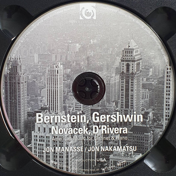 Jon Manasse, Jon Nakamatsu : American Music for Clarinet & Piano (CD, Album)