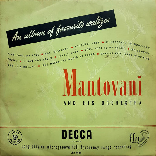 Mantovani And His Orchestra : An Album Of Favourite Waltzes (LP, Album, Mono)