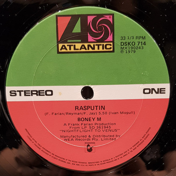 Boney M. : Rasputin (12", Single)
