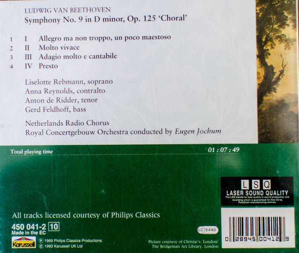 Beethoven* Featuring Concertgebouw Orchestra* Conducted By Eugen Jochum : Symphony No. 9 'Choral' (CD, Album)