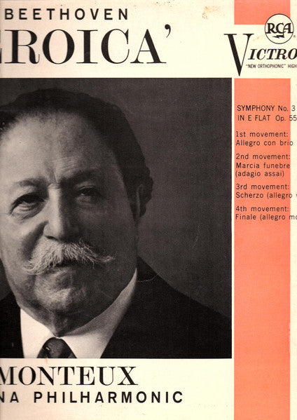 Beethoven*, Vienna Philharmonic Orchestra*, Pierre Monteux : Symphony No. 3 In E-Flat, Op. 55 ("Eroica") (LP, Mono)