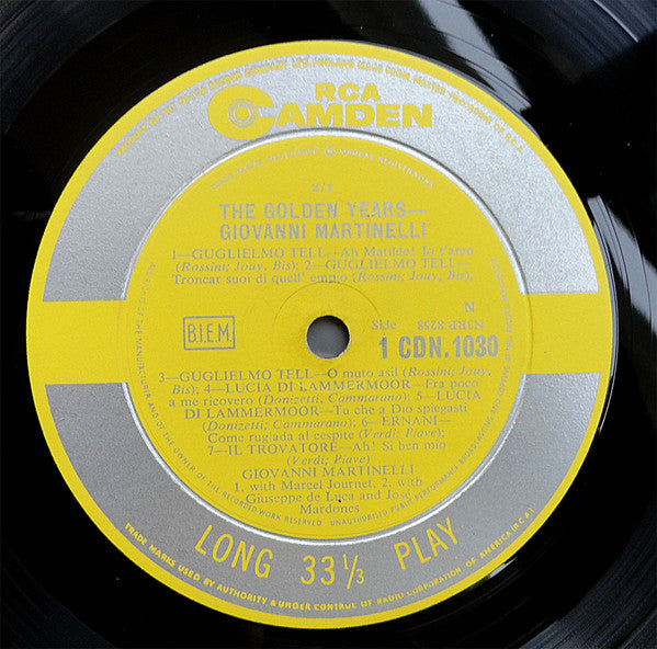 Giovanni Martinelli : Golden Years (LP, Mono)