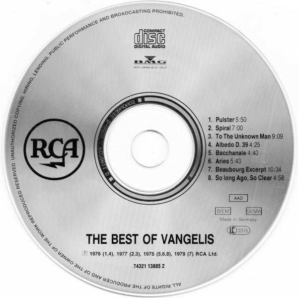 Vangelis : The Best Of Vangelis (CD, Comp, RE)