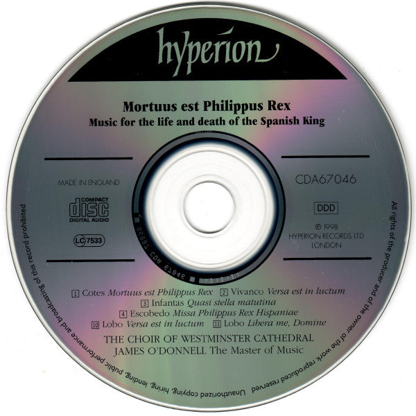 Westminster Cathedral Choir, James O'Donnell (2) : Mortuus Est Philippus Rex  (CD, Album)