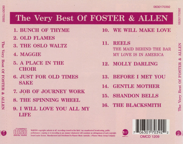 Foster & Allen : The Very Best Of (CD, Comp, RE)