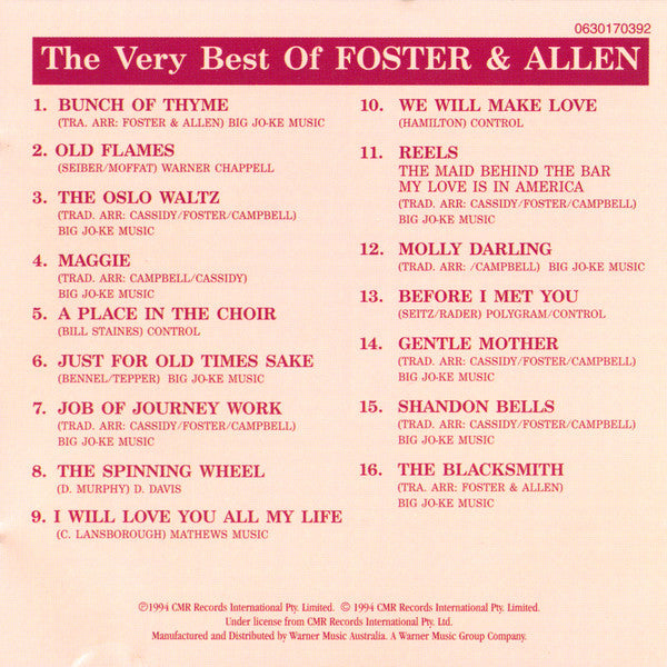 Foster & Allen : The Very Best Of (CD, Comp, RE)