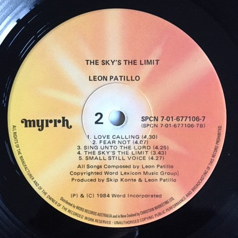 Leon Patillo : The Sky's The Limit (LP, Album)
