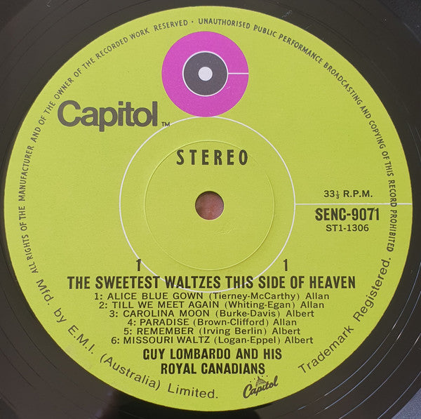 Guy Lombardo And His Royal Canadians : The Sweetest Waltzes This Side Of Heaven (LP, Album)