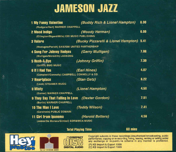 Various : Jameson Jazz (CD, Comp)