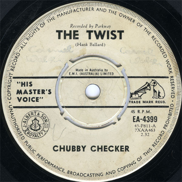 Chubby Checker : The Twist (7", Single, 4Po)