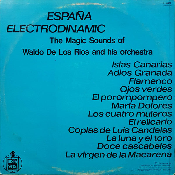 Waldo De Los Rios And His Orchestra* : España Electrodinamic (LP)