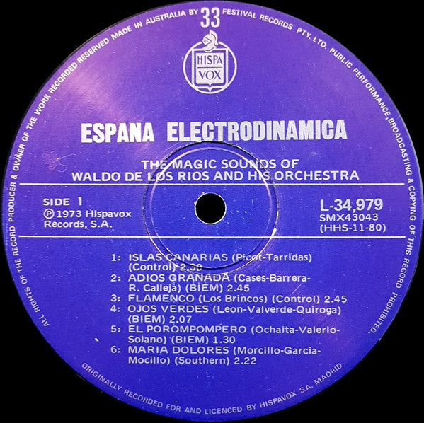 Waldo De Los Rios And His Orchestra* : España Electrodinamic (LP)