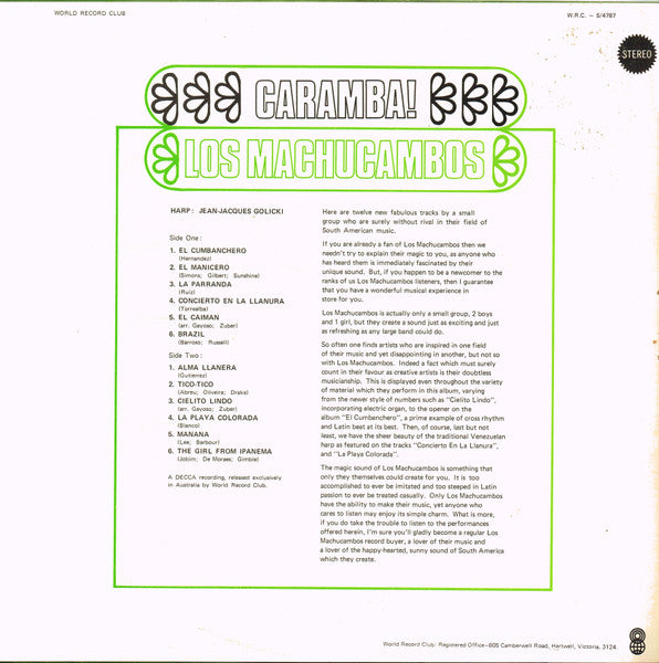 Los Machucambos : Caramba! (LP, Album, Club, RE)