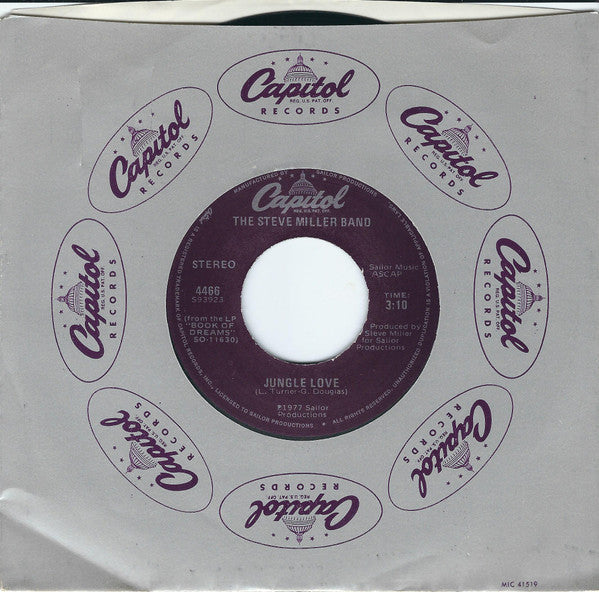 The Steve Miller Band* : Jungle Love (7", Single, Los)