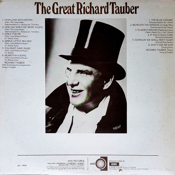 Richard Tauber : The Great Richard Tauber (LP, Comp)