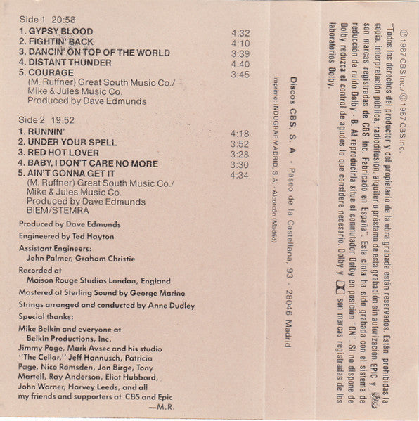 Mason Ruffner : Gypsy Blood (Cass, Album)
