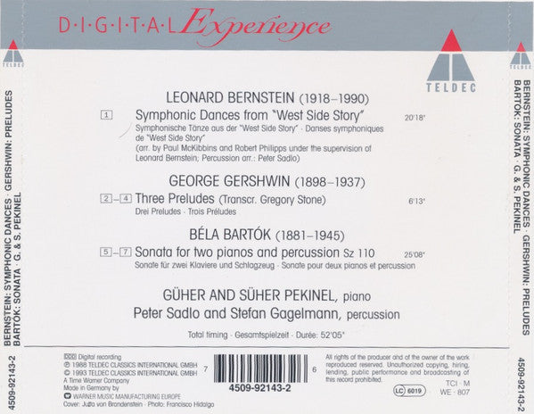 Güher & Süher Pekinel : Bernstein - Symphonic Dances From West Side Story (CD, Album)