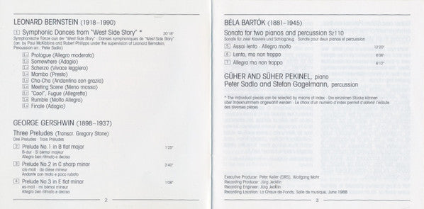 Güher & Süher Pekinel : Bernstein - Symphonic Dances From West Side Story (CD, Album)