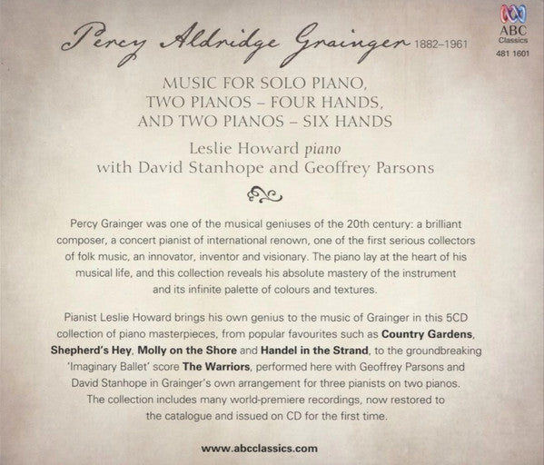 Percy Grainger, Leslie Howard With David Stanhope And Geoffrey Parsons (2) : Piano Works (5xCD, Comp)