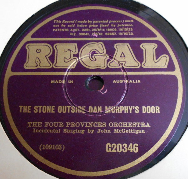 The Four Provinces Orchestra / James Egan (4) : The Stone Outside Dan Murphy's Door / Little Annie Rooney (Shellac, 10")