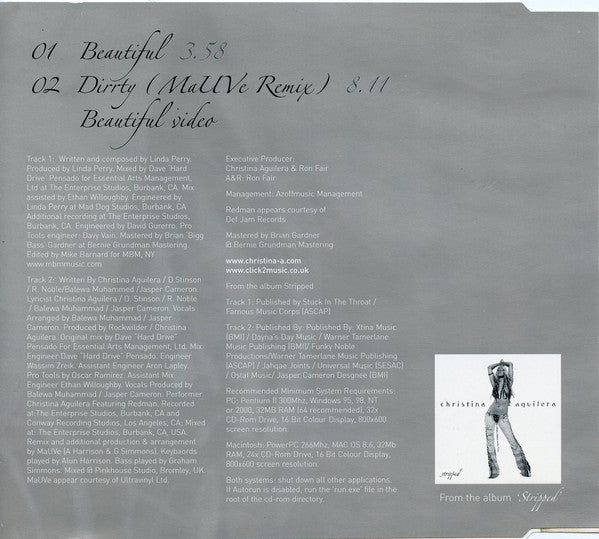 Christina Aguilera : Beautiful (CD, Single, Enh)
