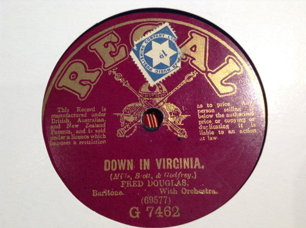 Fred Douglas : Down In Virginia / How 'Ya Gonna Keep 'Em Down On The Farm? (Shellac, 10")