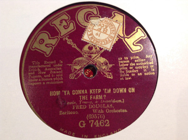 Fred Douglas : Down In Virginia / How 'Ya Gonna Keep 'Em Down On The Farm? (Shellac, 10")