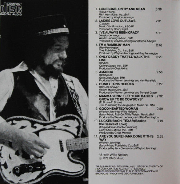 Waylon Jennings : Greatest Hits (CD, Comp, RE, RP)