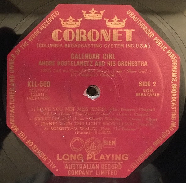 André Kostelanetz And His Orchestra : Calendar Girl (LP)