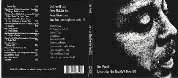 Bud Powell : Live At The Blue Note Café, Paris 1961 (CD, Album, RE, RM)
