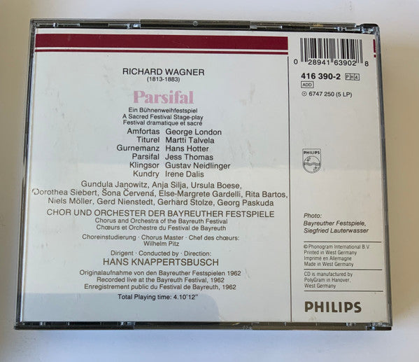 Richard Wagner, Hans Knappertsbusch, Orchester der Bayreuther Festspiele : Parsifal (4xCD, Album + Box, RE)