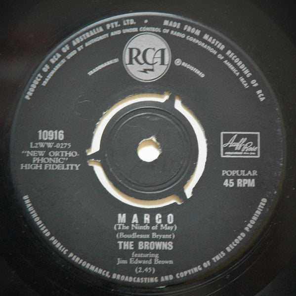 The Browns (3) : Lonely Little Robin (7", Single)