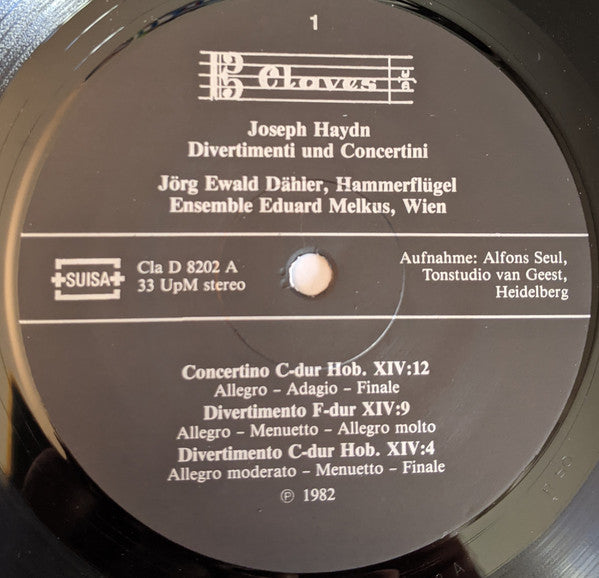 Joseph Haydn, Jörg Ewald Dähler, Ensemble Eduard Melkus : Divertimenti Und Concertini Fur Clavier Und Streicher (LP)