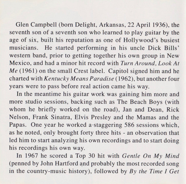 Glen Campbell : Glen Campbell Country (CD, Comp, RE)