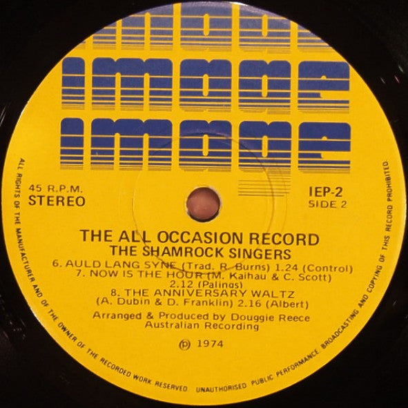 The Shamrock Singers : The All Occasion Party Record (7", EP)