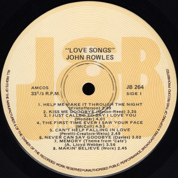 John Rowles : Love Songs (LP, Album)