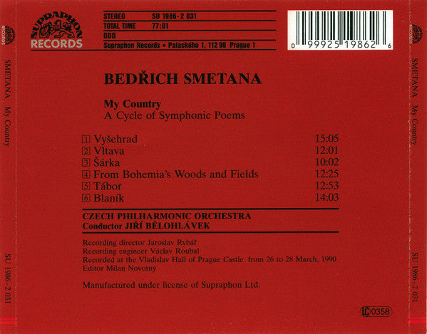 Bedřich Smetana, The Czech Philharmonic Orchestra, Jiří Bělohlávek : My Country (CD, Album, RE)