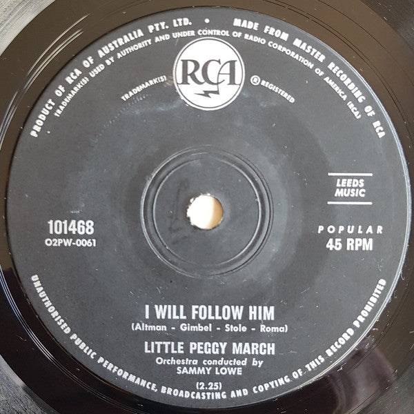 Peggy March : I Will Follow Him (7", Single, Sol)