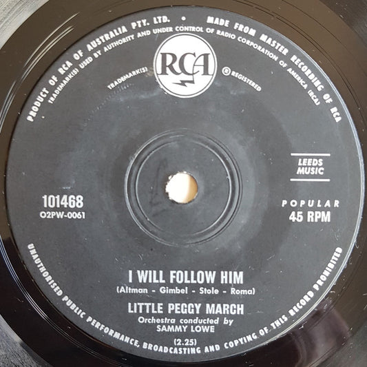 Peggy March : I Will Follow Him (7", Single, Sol)