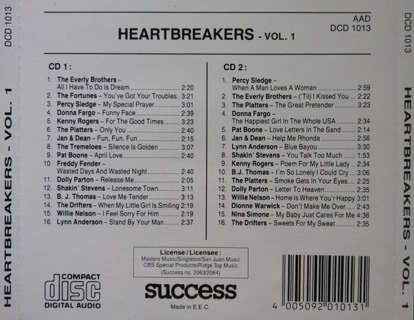 Various : Heartbreakers - Vol.1 (2xCD, Comp)