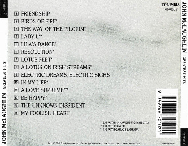 John McLaughlin : Greatest Hits (CD, Comp)