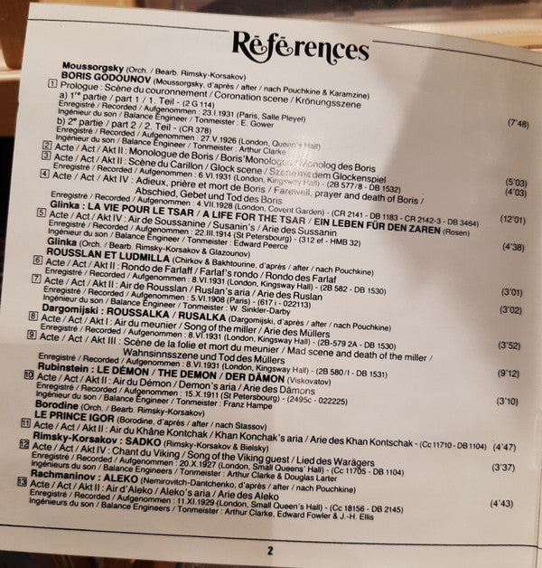 Fedor Chaliapine* : Airs D'Opéras Russes  (CD, Comp, Mono, RM)