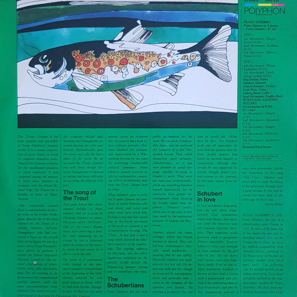 Schubert* - Wolfgang Amadeus Mozart, Jörg Demus • Schubert Quartet* : Trout Quintet, Divertimento In B Flat Major (LP, Album)