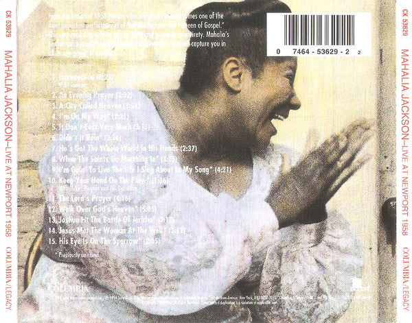 Mahalia Jackson : Live At Newport 1958 (CD, Album, RE)